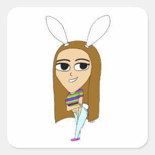 Adesivo Quadrado chibi bunnygirl