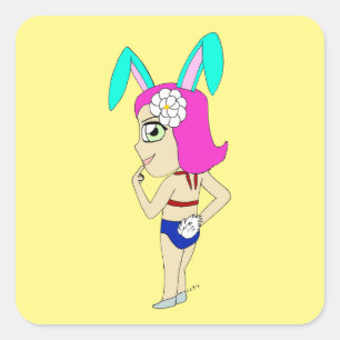 Adesivo Quadrado chibi bunnygirl