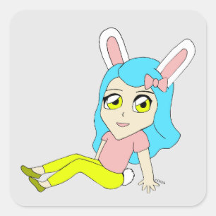Adesivo Quadrado chibi bunnygirl