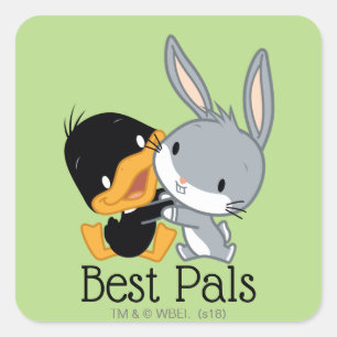 Adesivo Quadrado Chibi DAFFY DUCK™ e INSETOS BUNNY™
