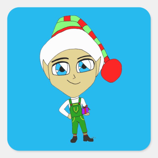 Adesivo Quadrado chibi elf (Frente)