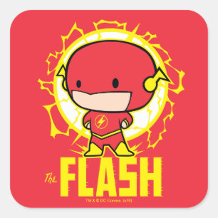 Adesivo Quadrado Chibi Flash com eletricidade