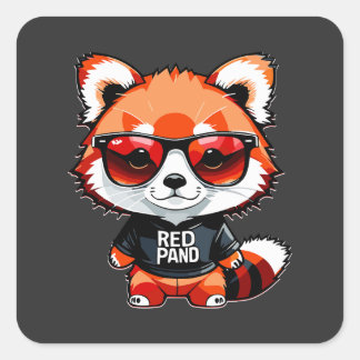 Adesivo Quadrado Chibi Red Panda Cub