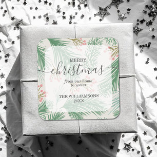 Adesivo Quadrado Chic Berries e Branches Natal