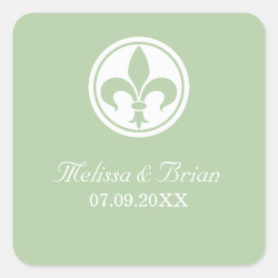 Adesivo Quadrado Chic Fleur De Lis Stickers, Sage
