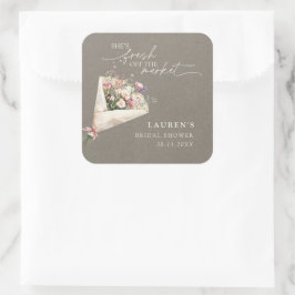 Adesivo Quadrado Chic Fresh Off the Market Floral Farmer's Market