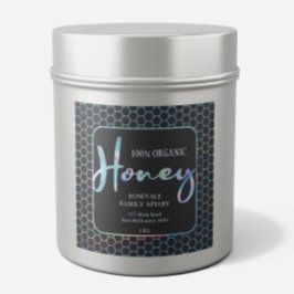 Adesivo Quadrado Chic Holographic Honeycomb Honey Apiary Label