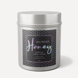 Adesivo Quadrado Chic Holographic Honeycomb Honey Apiary Label
