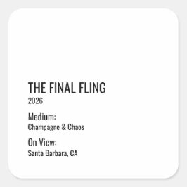 Adesivo Quadrado Chic Minimalista Despedida de Solteira Estética Li