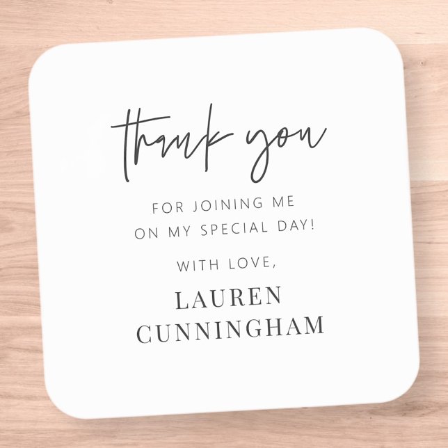 Adesivo Quadrado Chic Moderno Simples Obrigado (Criador carregado)