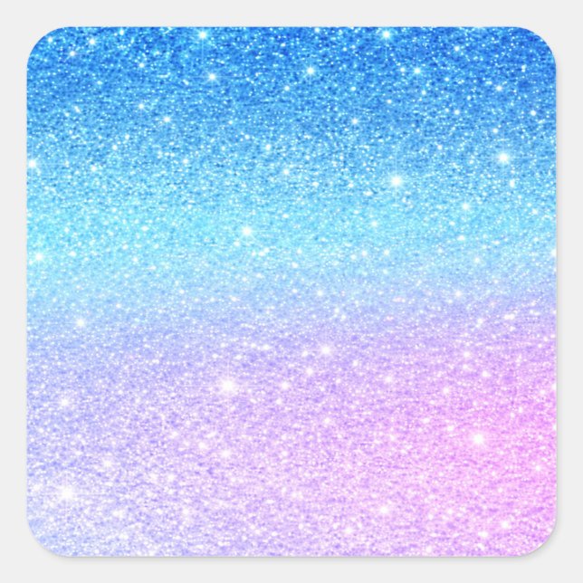 Adesivo Quadrado Chic Purple Ombre Blue Glitter Modern              (Frente)