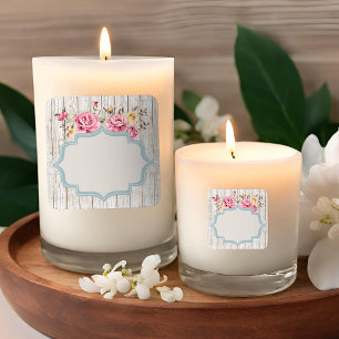 Adesivo Quadrado Chic Retrô Floral Rústico Madeira e Renda Vintage