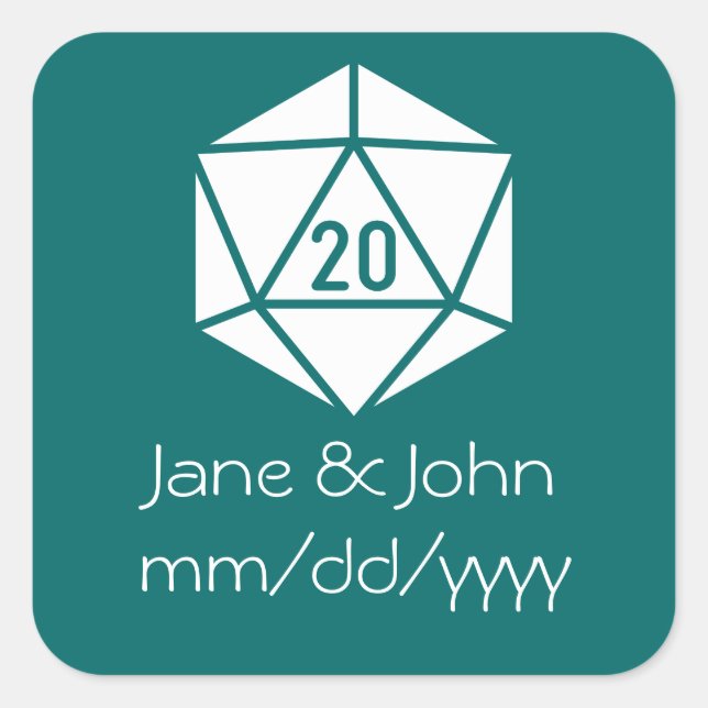 Adesivo Quadrado Chic Tabletop no Teal Sticker (Frente)