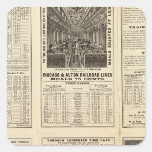 Adesivo Quadrado Chicago e Alton Railroad 2
