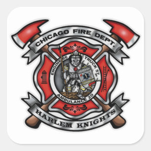Adesivo Quadrado Chicago Fire Department/Harlem Knights E86 T57 A20