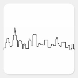 Adesivo Quadrado Chicago Skyline Stickers