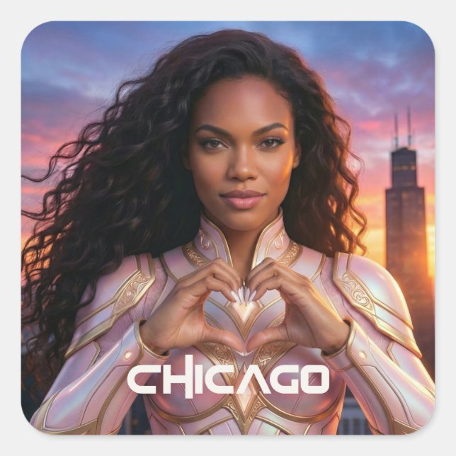 ADESIVO QUADRADO CHICAGO - SUPERHERO (Frente)