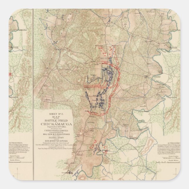 Adesivo Quadrado Chickamauga, Vale Turkeytown (Frente)