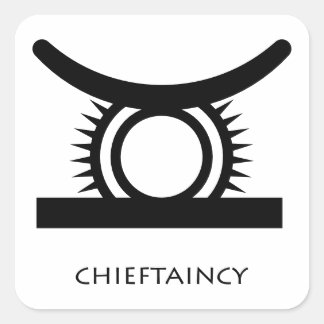 Adesivo Quadrado Chieftaincy ( Ohen Adwae ) Símbolo de dinkra