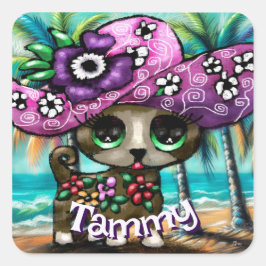 Adesivo Quadrado Chihuahua Cachorros Palmeiras personalizadas