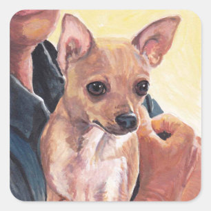 Adesivo Quadrado Chihuahua Dog Art Sticker