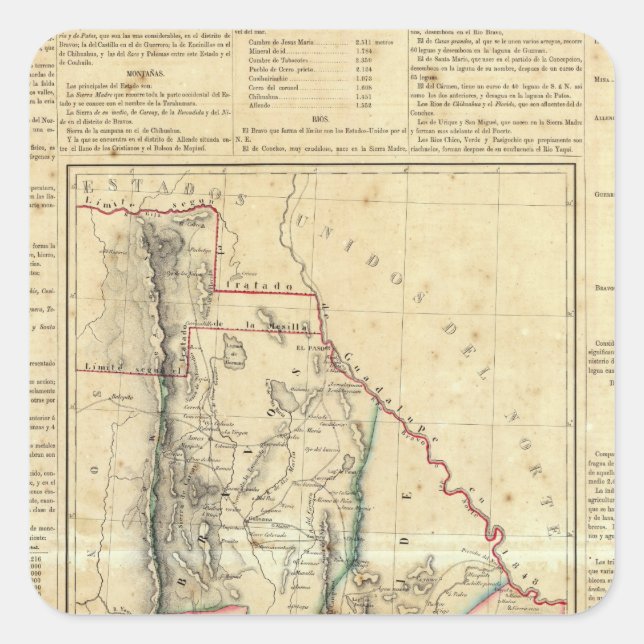 Adesivo Quadrado Chihuahua, México (Frente)