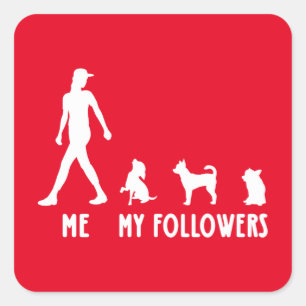 Adesivo Quadrado Chihuahua My Followers Chihuahua Owner Vintage T-S