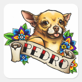 Adesivo Quadrado Chihuahua Pedro Sticker