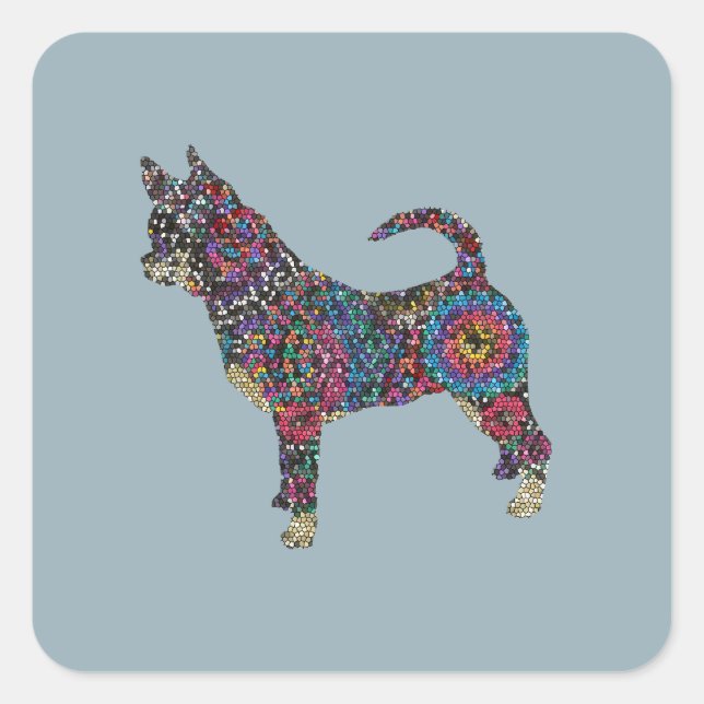 Adesivo Quadrado Chihuahua sticker (Frente)
