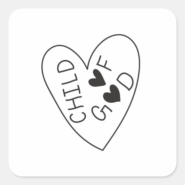 Adesivo Quadrado Child of God (Frente)