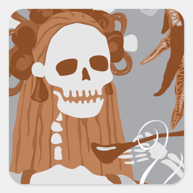 Adesivo Quadrado chile colorado: queimadura laranja (Frente)