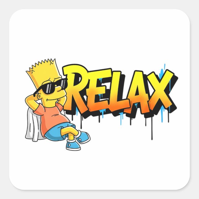 Adesivo Quadrado Chill Bart Relax Graffiti Urban Style Graphic Tee (Frente)