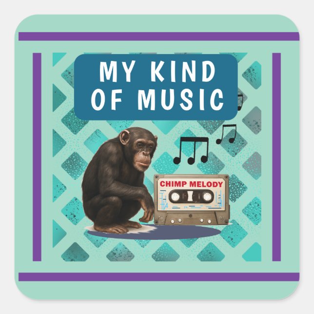 Adesivo Quadrado chimpanzee  (Frente)