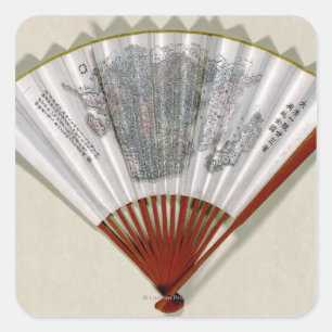 Adesivo Quadrado China na face de um mapa do fãPanorâmico