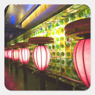 Adesivo Quadrado China, Xangai. Bar no bar Xin Tian Di