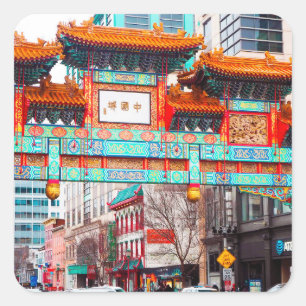 Adesivo Quadrado Chinatown em Washington, DC.