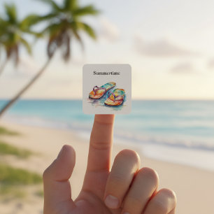 Adesivo Quadrado Chinelos Rainbow Reef, personalizados