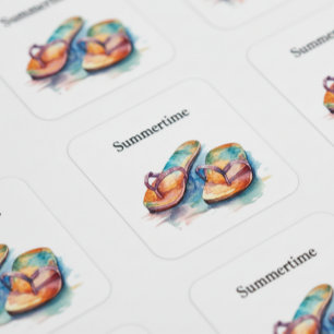 Adesivo Quadrado Chinelos Rainbow Reef, personalizados