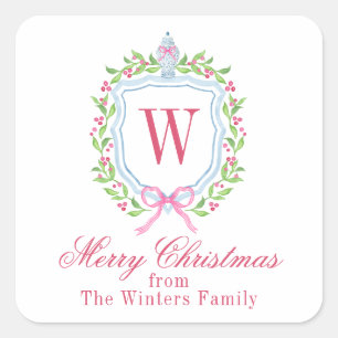 Adesivo Quadrado Chinoiserie Ginger Jar Monograma Crest