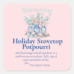 Adesivo Quadrado Chinoiserie Holiday Potpourri Stovetop
