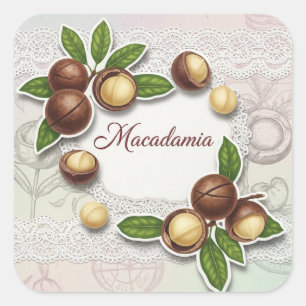 Adesivo Quadrado Chique. Macadamia, por Natasha Us