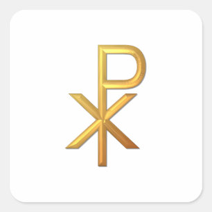 Adesivo Quadrado Chiro "3-D" dourado