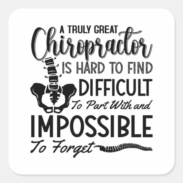 Adesivo Quadrado Chiropractor: Coluna Chiro-Spine Verdadeiramente E (Frente)