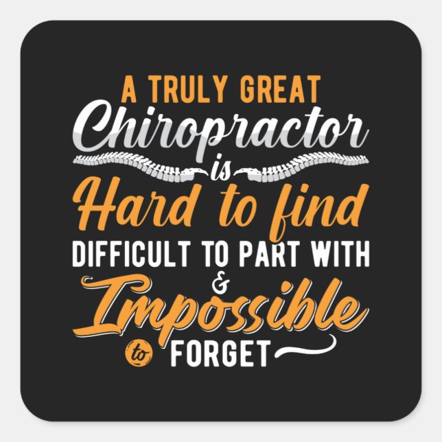Adesivo Quadrado Chiropractor - Excelente Chiropractor - Espanha (Frente)