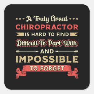 Adesivo Quadrado Chiropractor Spine Chiropracor, verdadeiramente Ex