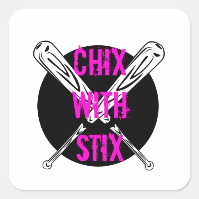 Adesivo Quadrado Chix com Stix (Frente)
