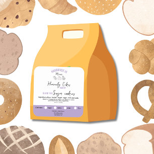 Adesivo Quadrado Chocolate feminino roxoIngredientes de cookiesEtiq