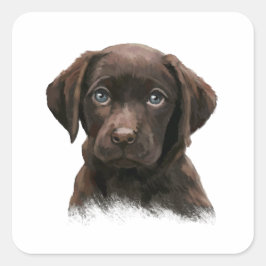 Adesivo Quadrado Chocolate Labrador