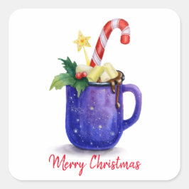 Adesivo Quadrado Chocolate quente e doce