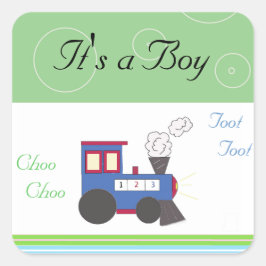 Adesivo Quadrado Choo Choo Train Baby Boy